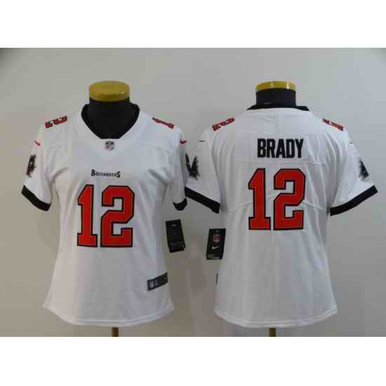 Women Nike Buccaneers 12 Tom Brady White Women New 2020 Vapor Untouchable Limited Jersey
